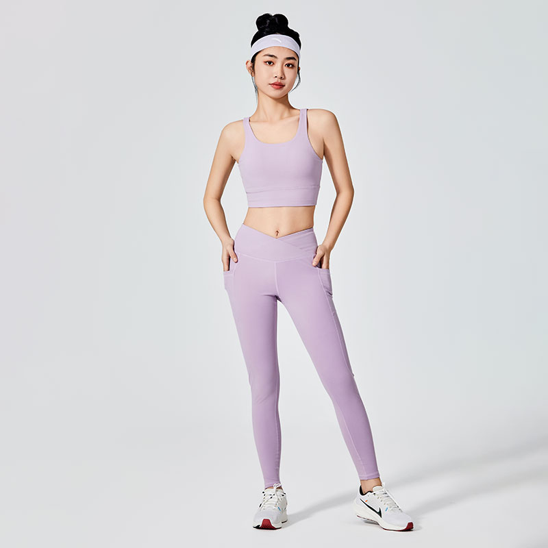 Naisten Lilac Plain Dyeing Urheiluleggingsit